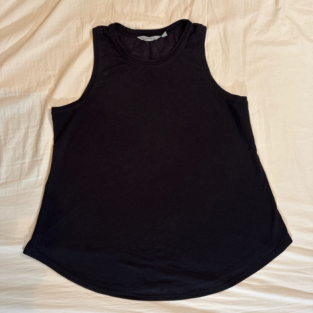 Athleta Black Sleeveless Muscle Tee